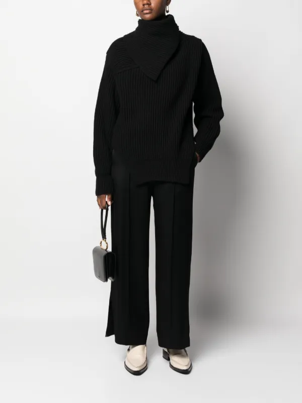 JIL SANDER ジルサンダー イージーウールワイドパンツ 44 ブラック Jil Sander ワイド イージーパンツ | ブラック | FARFETCH JP