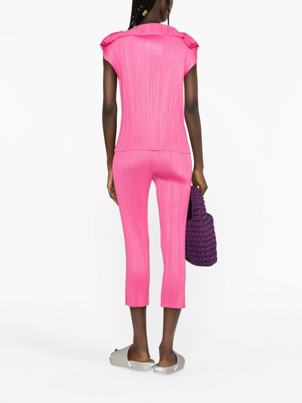Shop Issey Miyake Monthly Colors July Pleated Top In Pink