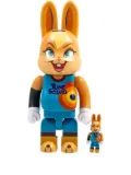 MEDICOM TOY x Space Jam: ANL Rabbrick Lola Bunny BE@RBRICK 100% and 400% figure set - Orange