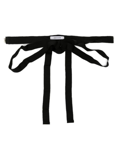 Dice Kayek pearl-embellished self-tie belt