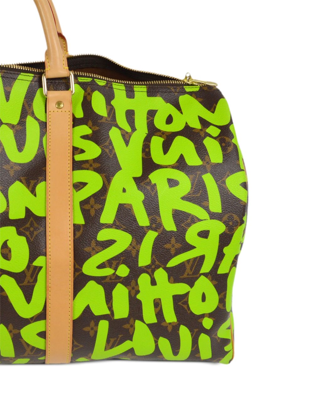 LOUIS VUITTON Keepall 50 Monogram Graffiti Green Duffle Bag