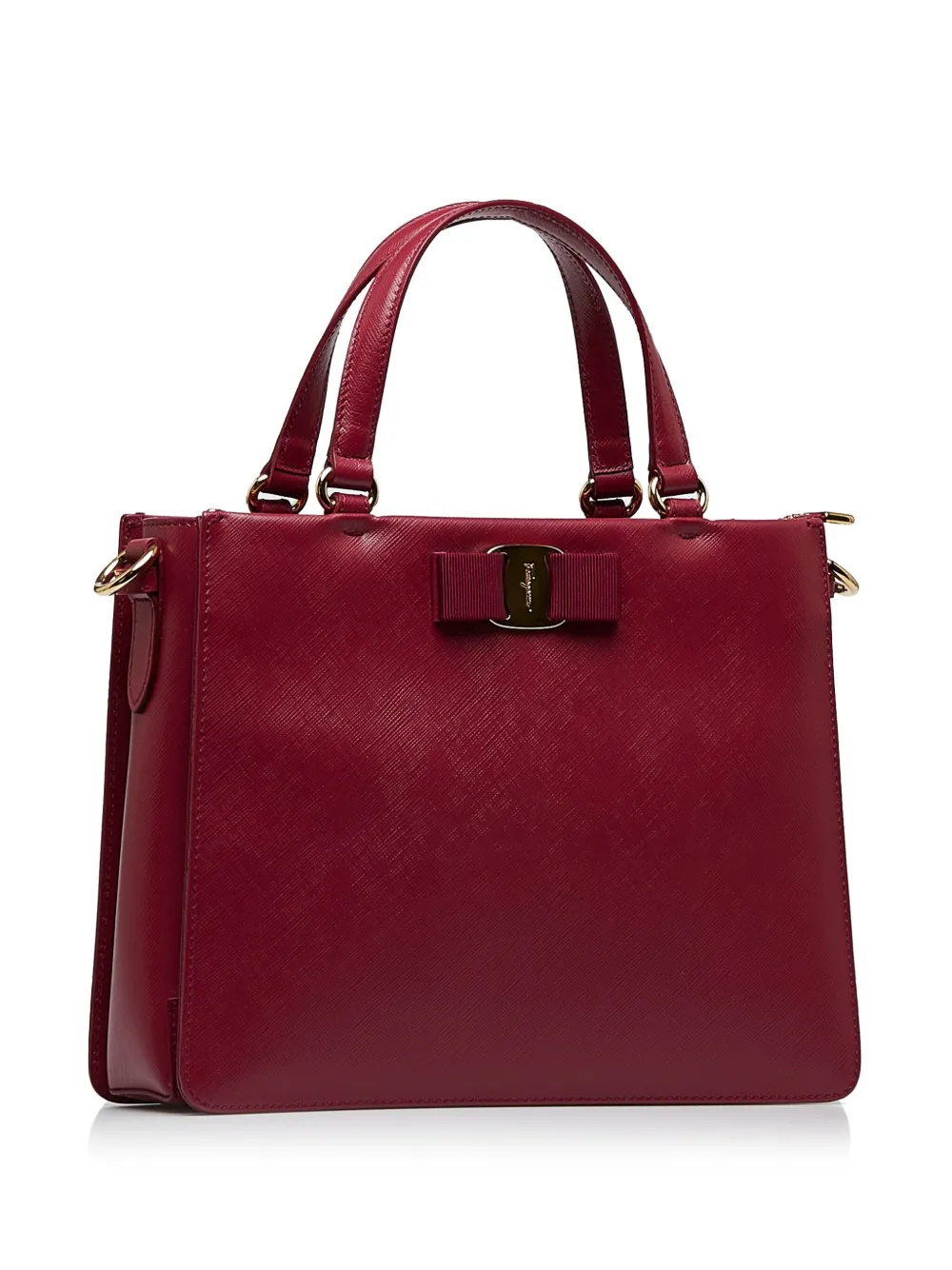Ferragamo Pre-Owned - Tracy Vara-bow satchel bag - women - Calf Leather - One Size - Pink 2