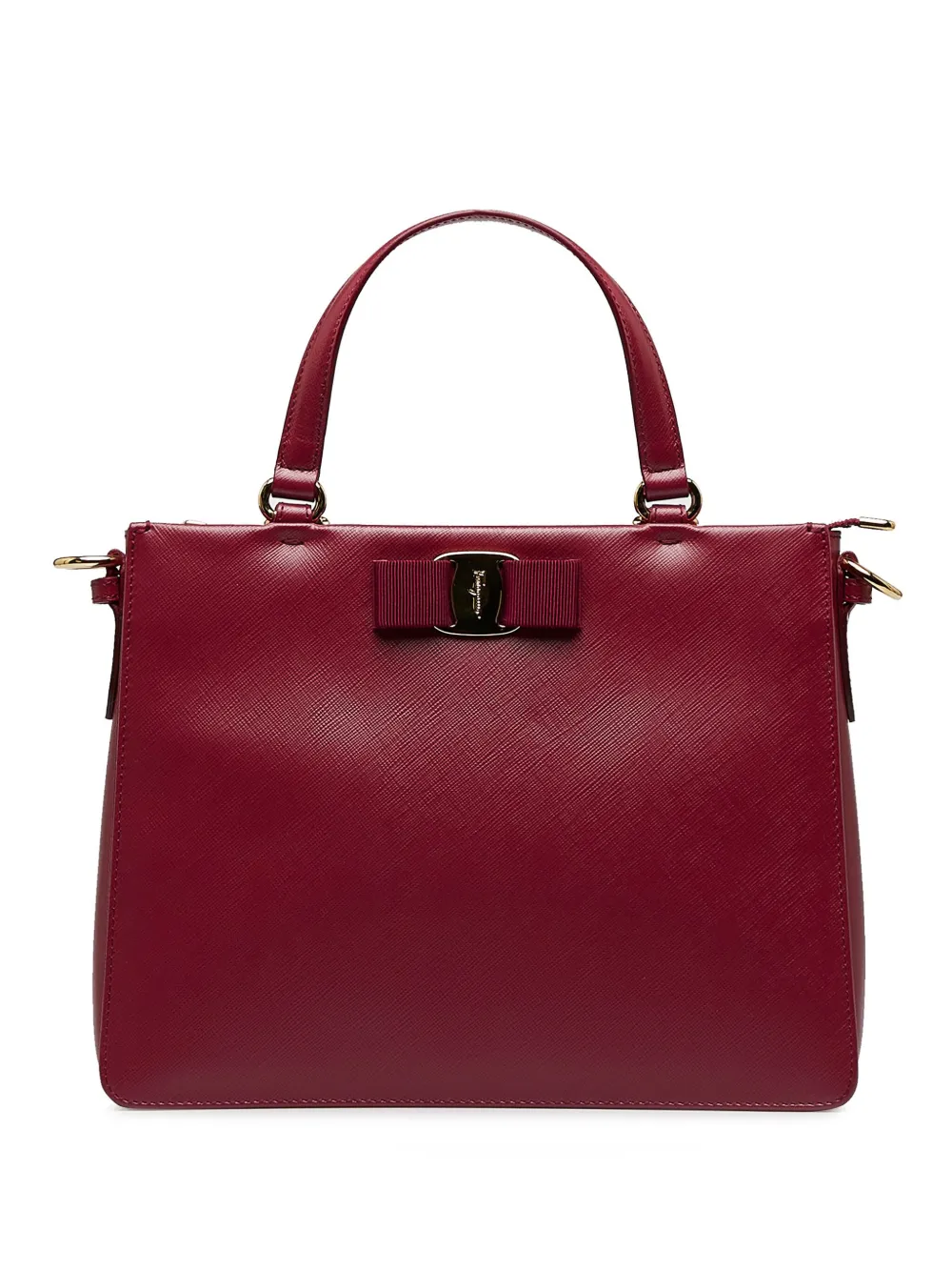 Ferragamo Pre-Owned - Tracy Vara-bow satchel bag - women - Calf Leather - One Size - Pink