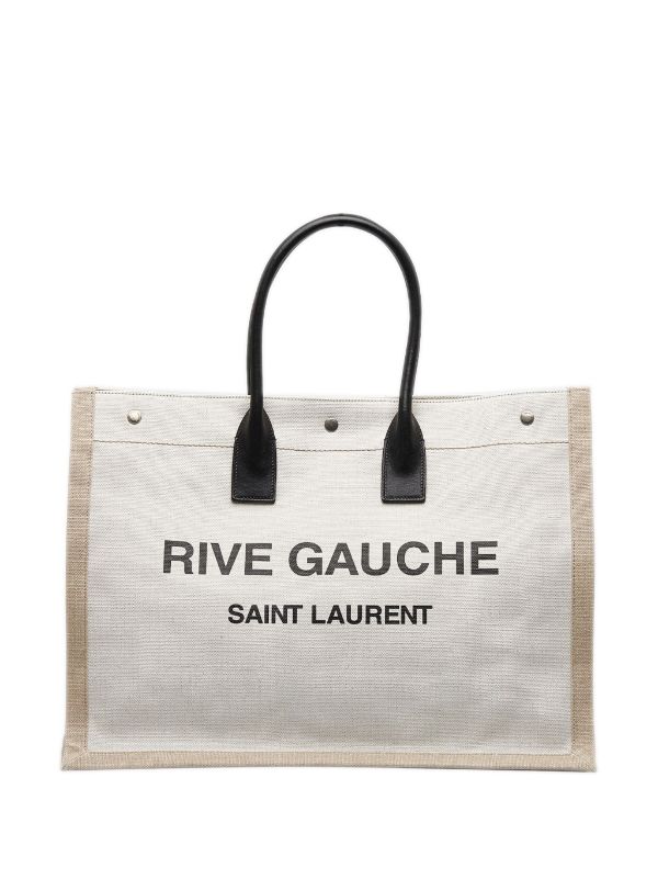 Saint Laurent Rive Gauche Canvas and Leather Bag