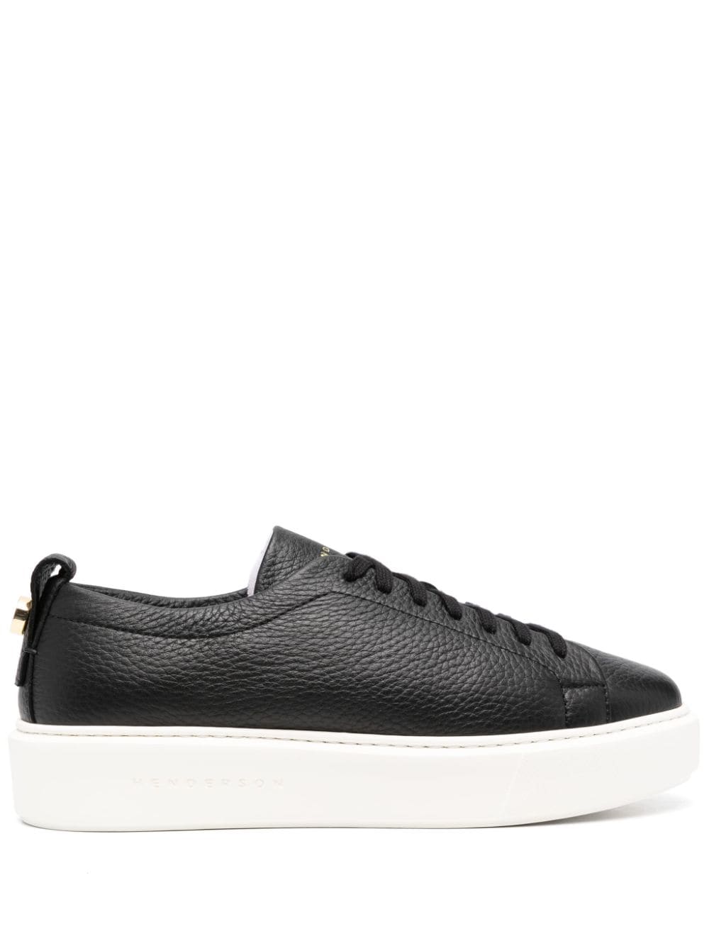 Henderson Baracco Logo-plaque Leather Sneakers In Black