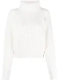 Lorena Antoniazzi ribbed-knit high-neck jumper - White