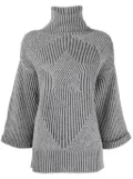 Lorena Antoniazzi star-embroidered roll-neck jumper - Grey