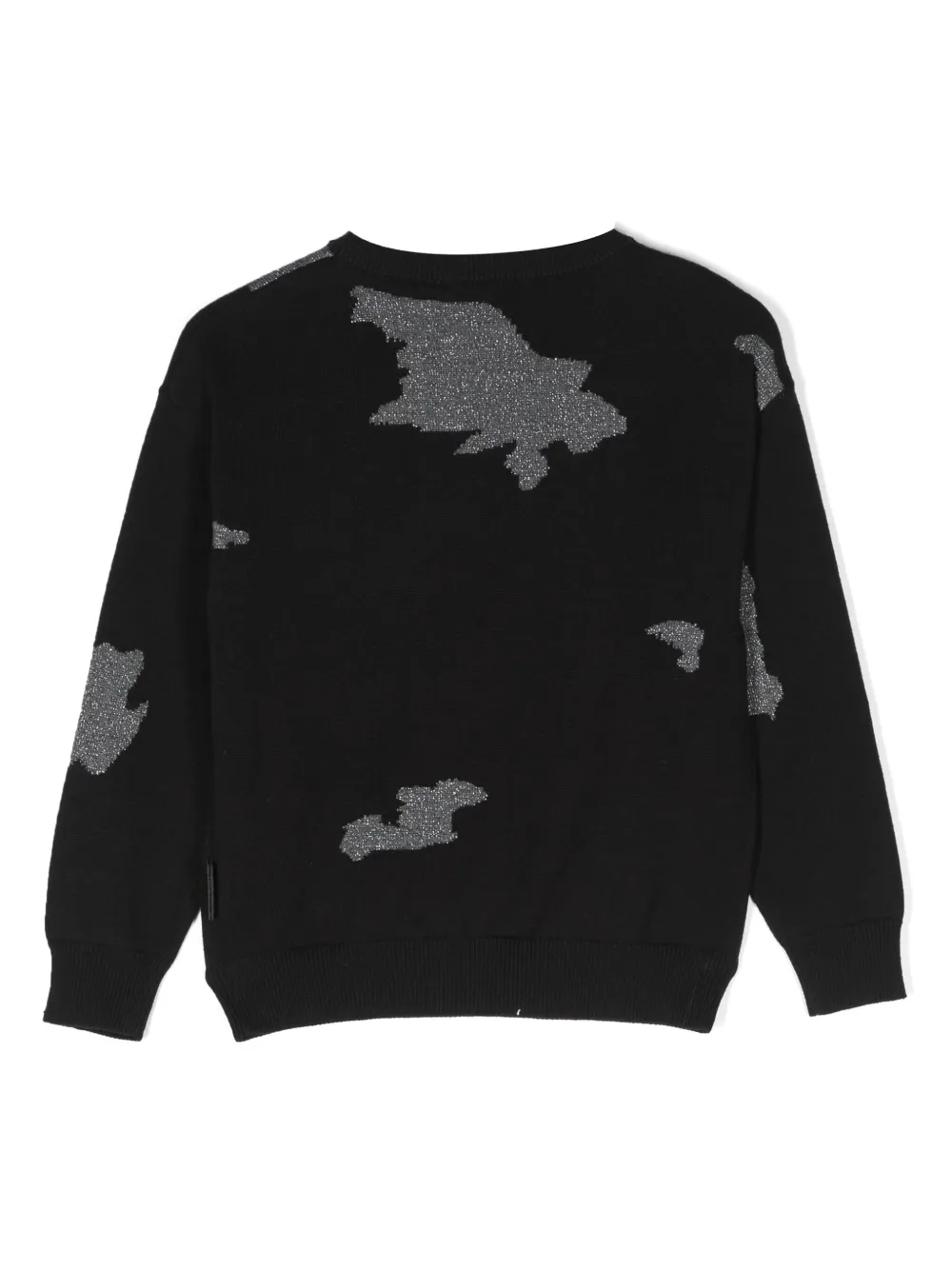Philipp Plein Junior logo-embroidered cotton jumper - Zwart