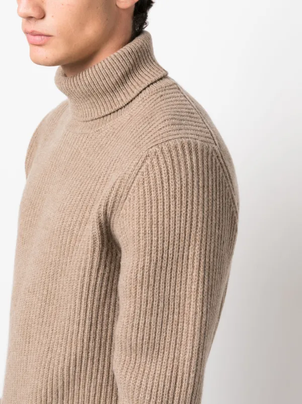 Roll neck ribbed jumper top
