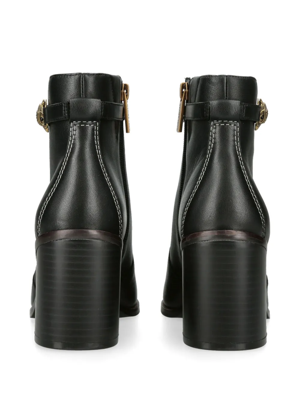 Kurt Geiger London Womens Black Shoreditch Eagle-motif Leather Ankle Boots In Black