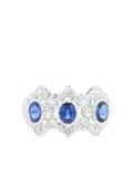 Buccellati 1980s white gold Romanza diamond and sapphire ring - Silver