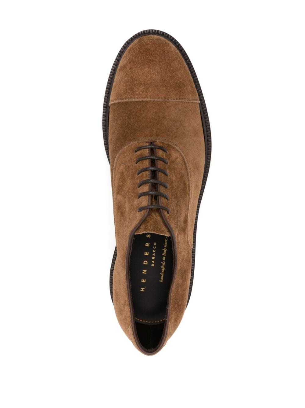 Shop Henderson Baracco Lace-up Suede Oxford Shoes In Brown