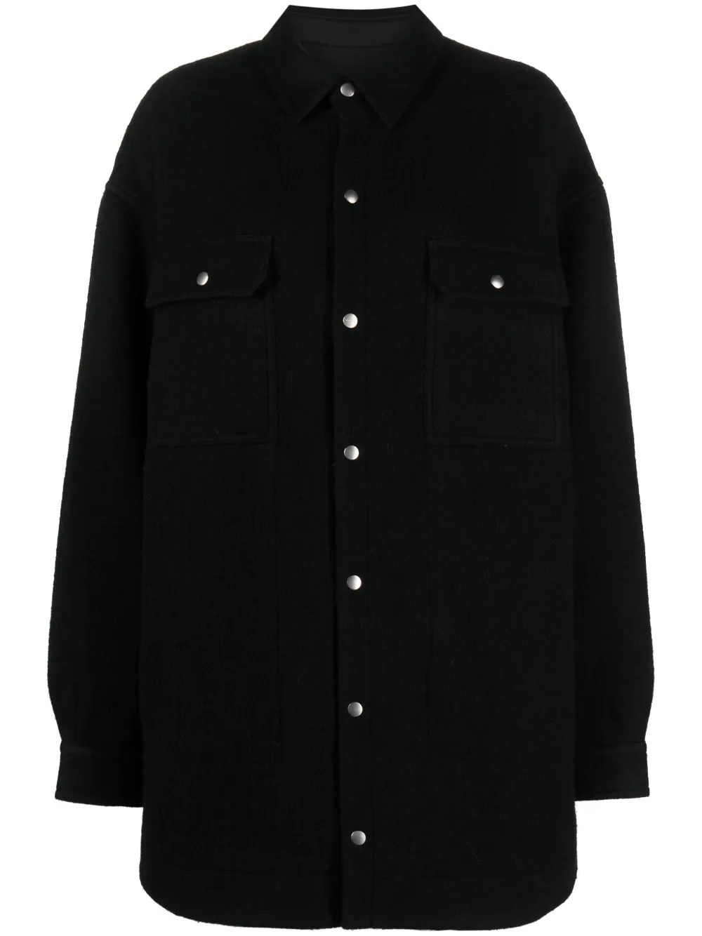 Oversized wool store shirt jacket