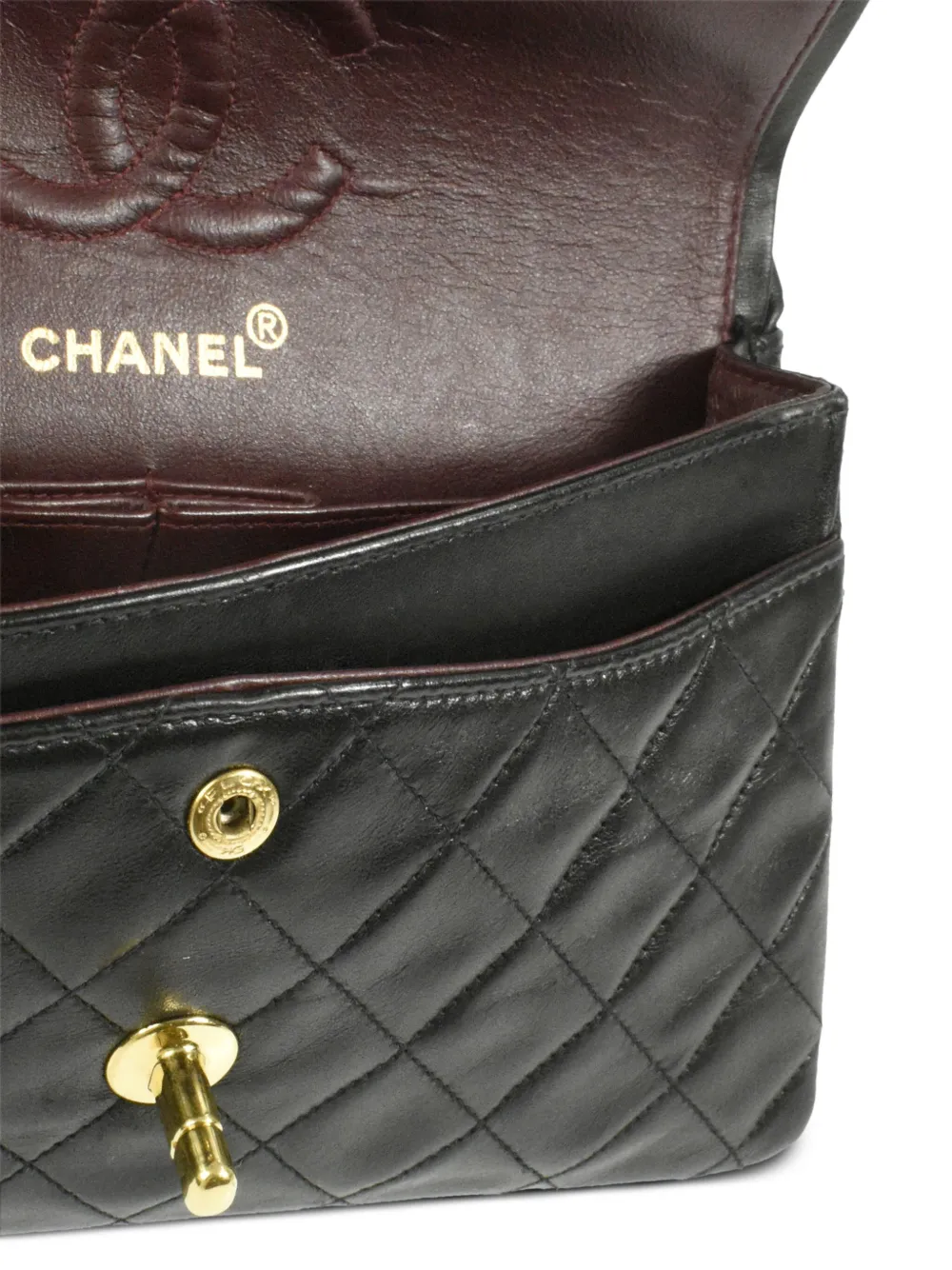 CHANEL Pre-Owned - 1998 small Double Flap shoulder bag - women - Lambskin - One Size - Black 3