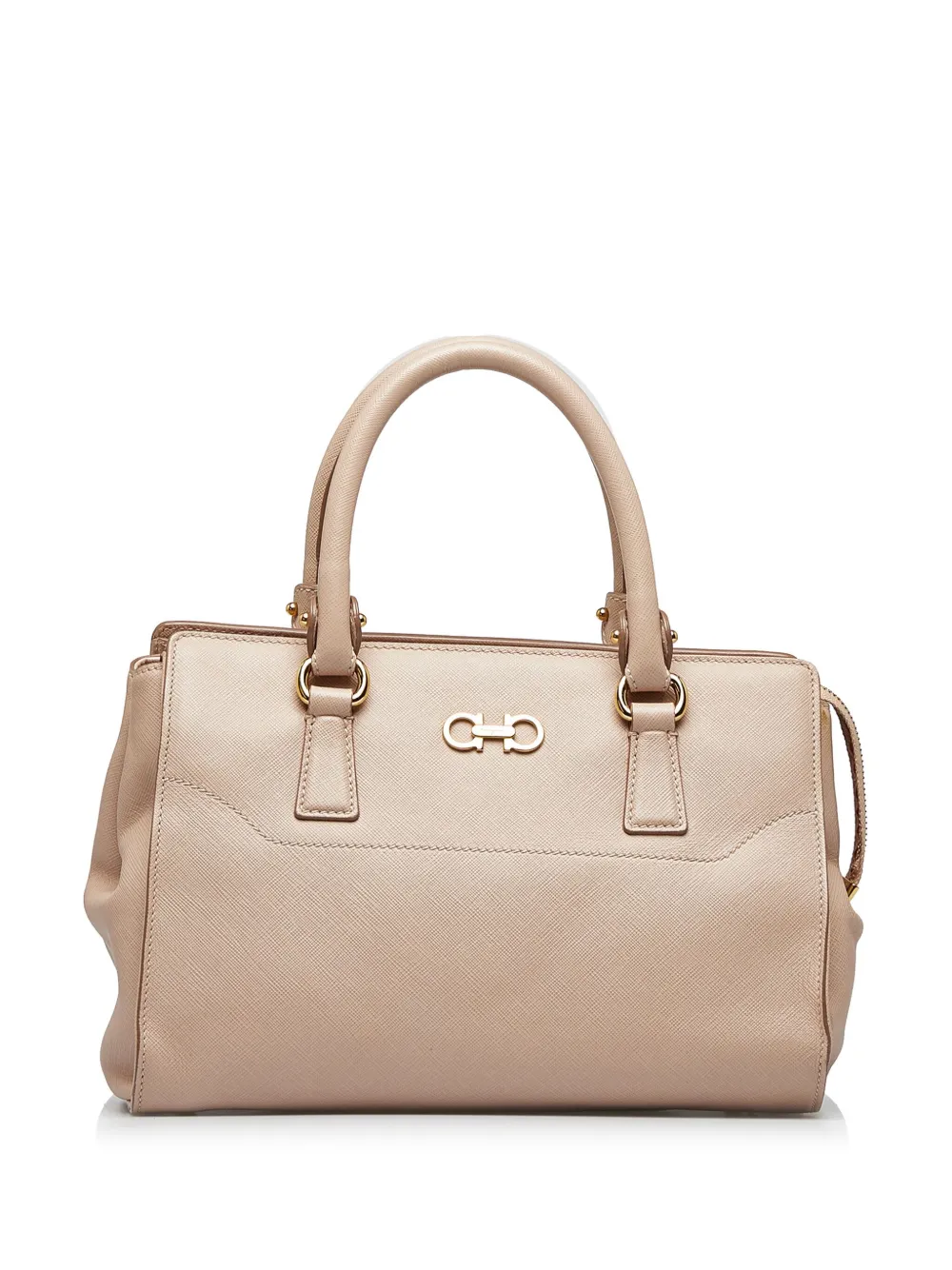 Ferragamo Pre-Owned - Gancini-plaque leather tote bag - women - Calf Leather - One Size - Neutrals