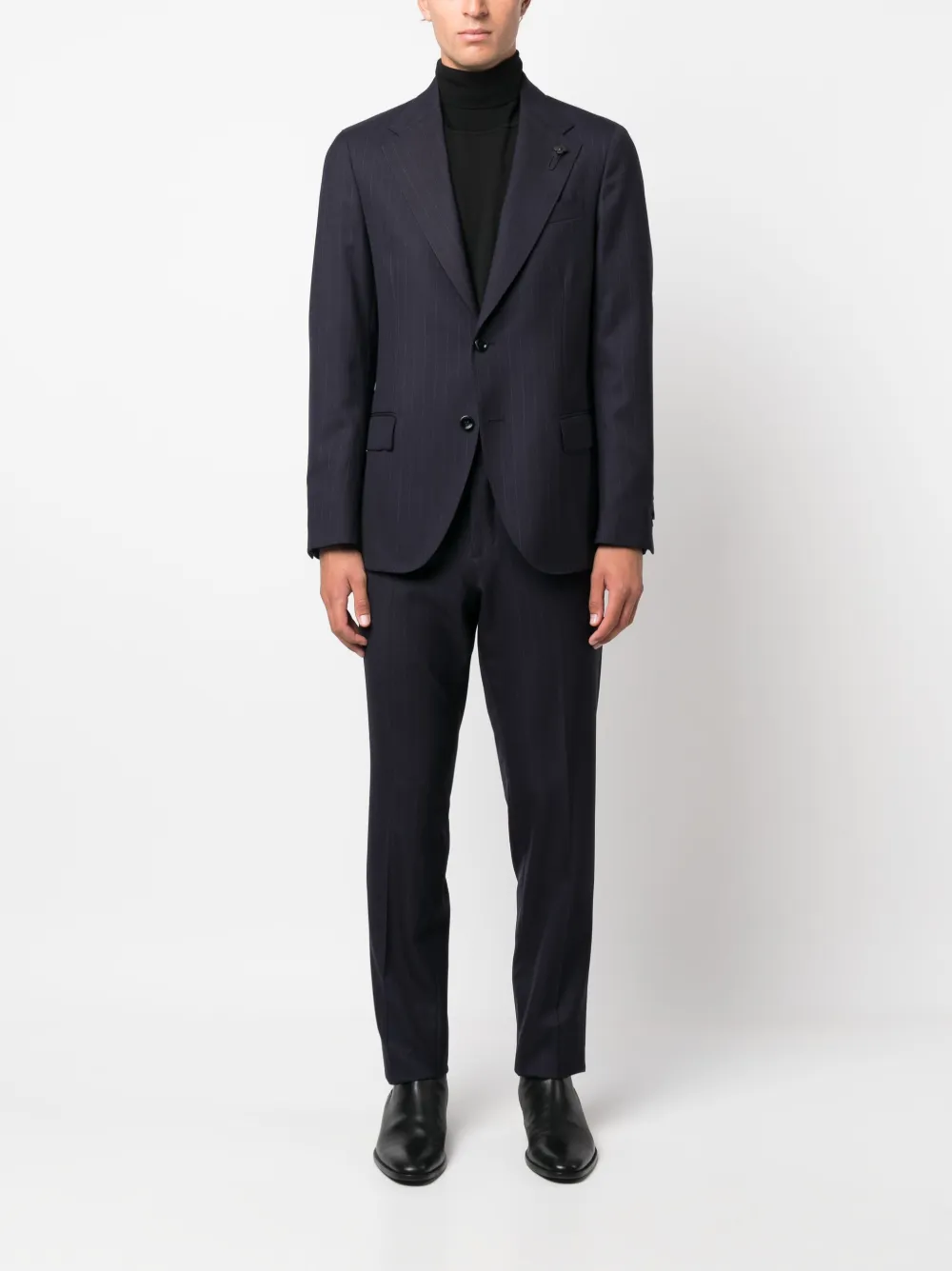 Lardini pinstripe-pattern single-breasted blazer - Blauw