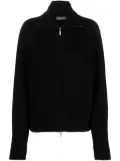 Lorena Antoniazzi spread-collar virgin wool-blend cardigan - Black