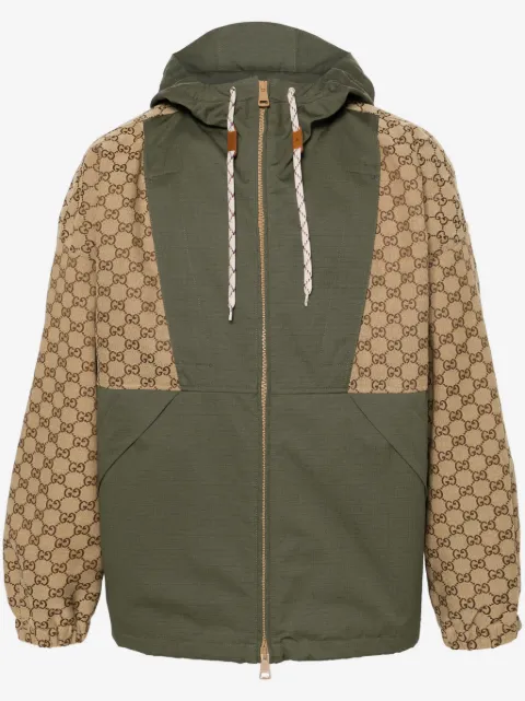 Gucci chamarra con capucha y motivo GG