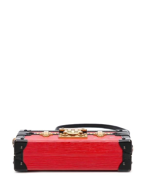 Louis Vuitton Red/Black Epi Leather Petite Malle Clutch