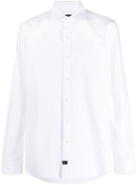 Fay spread-collar cotton shirt