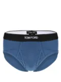 TOM FORD logo-waist cotton briefs - Blue