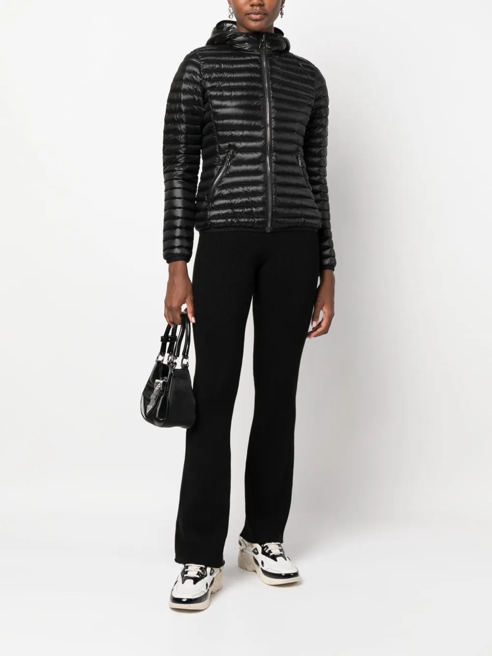 Colmar logo-patch padded hooded jacket - Zwart