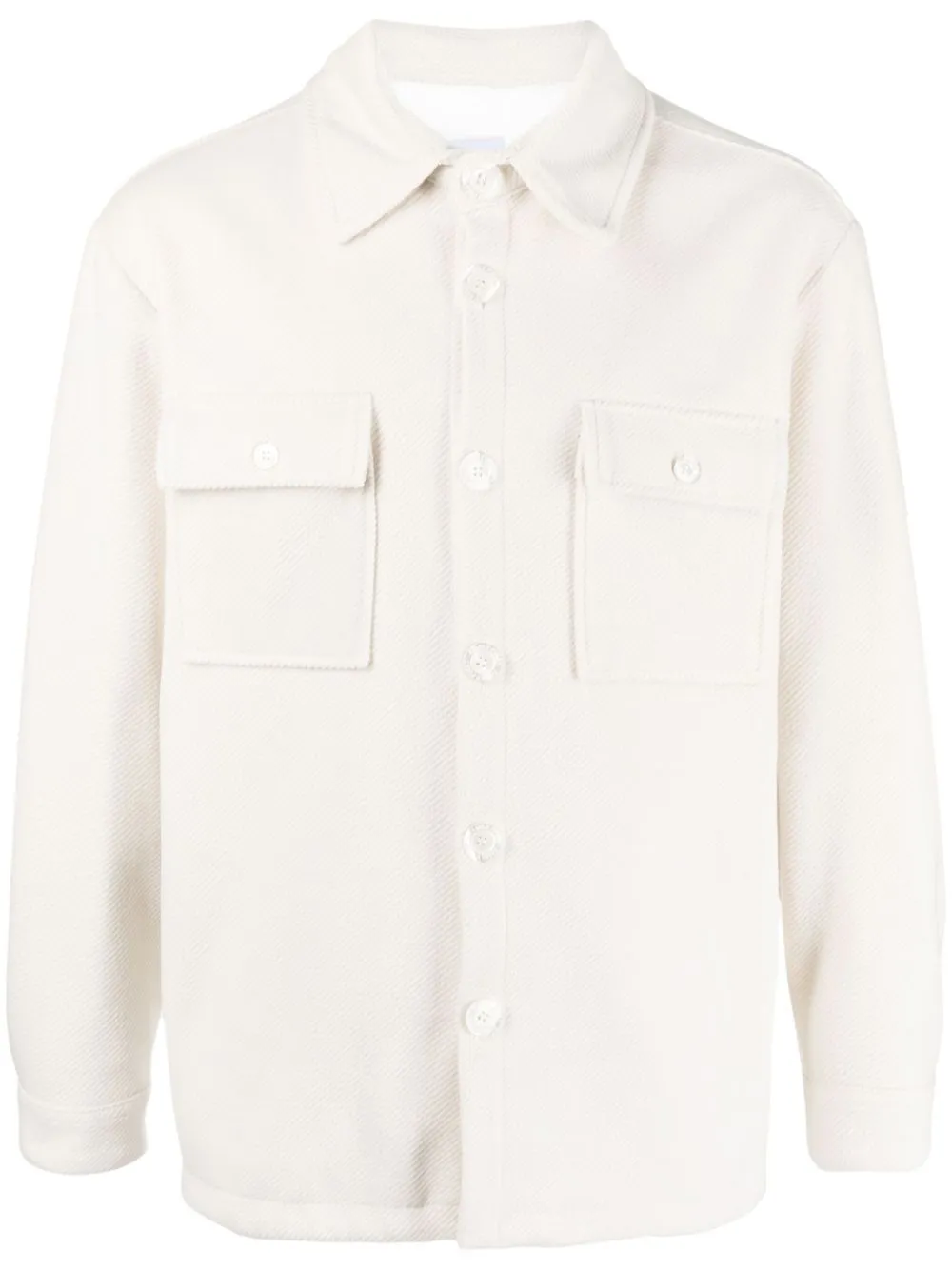 Shop Family First French-terry Flap-pocket Shirt In White