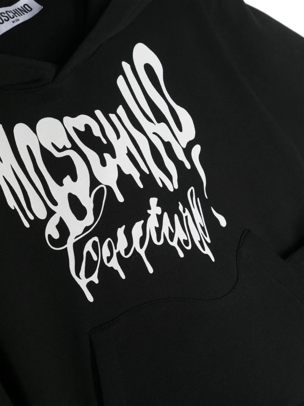  Moschino Kids Asymmetric Logo-print Hoodie - Black 