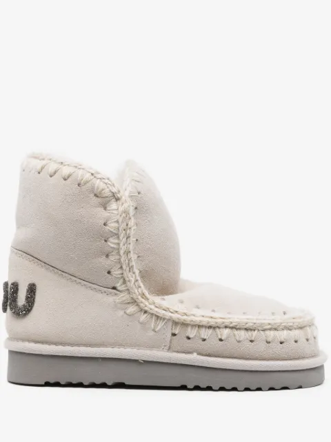 Mou whipstitch-detail sheepskin boots