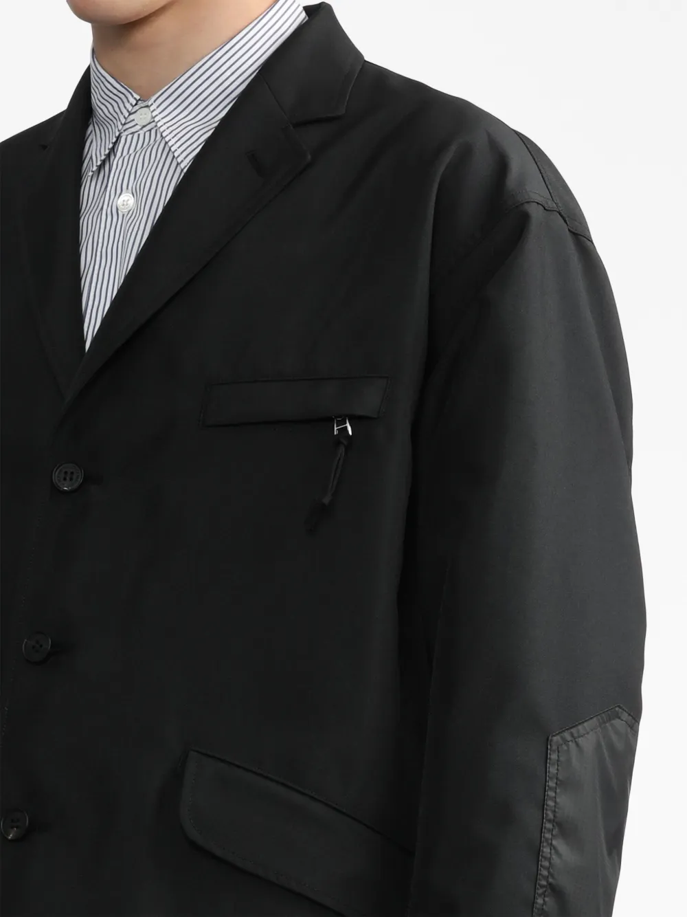 Shop Comme Des Garçons Homme Deux Notched-collar Single-breasted Blazer In Black