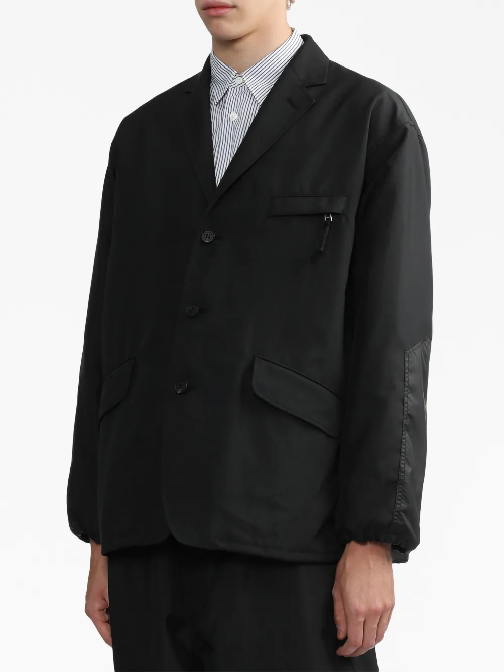 Shop Comme Des Garçons Homme Deux Notched-collar Single-breasted Blazer In Black