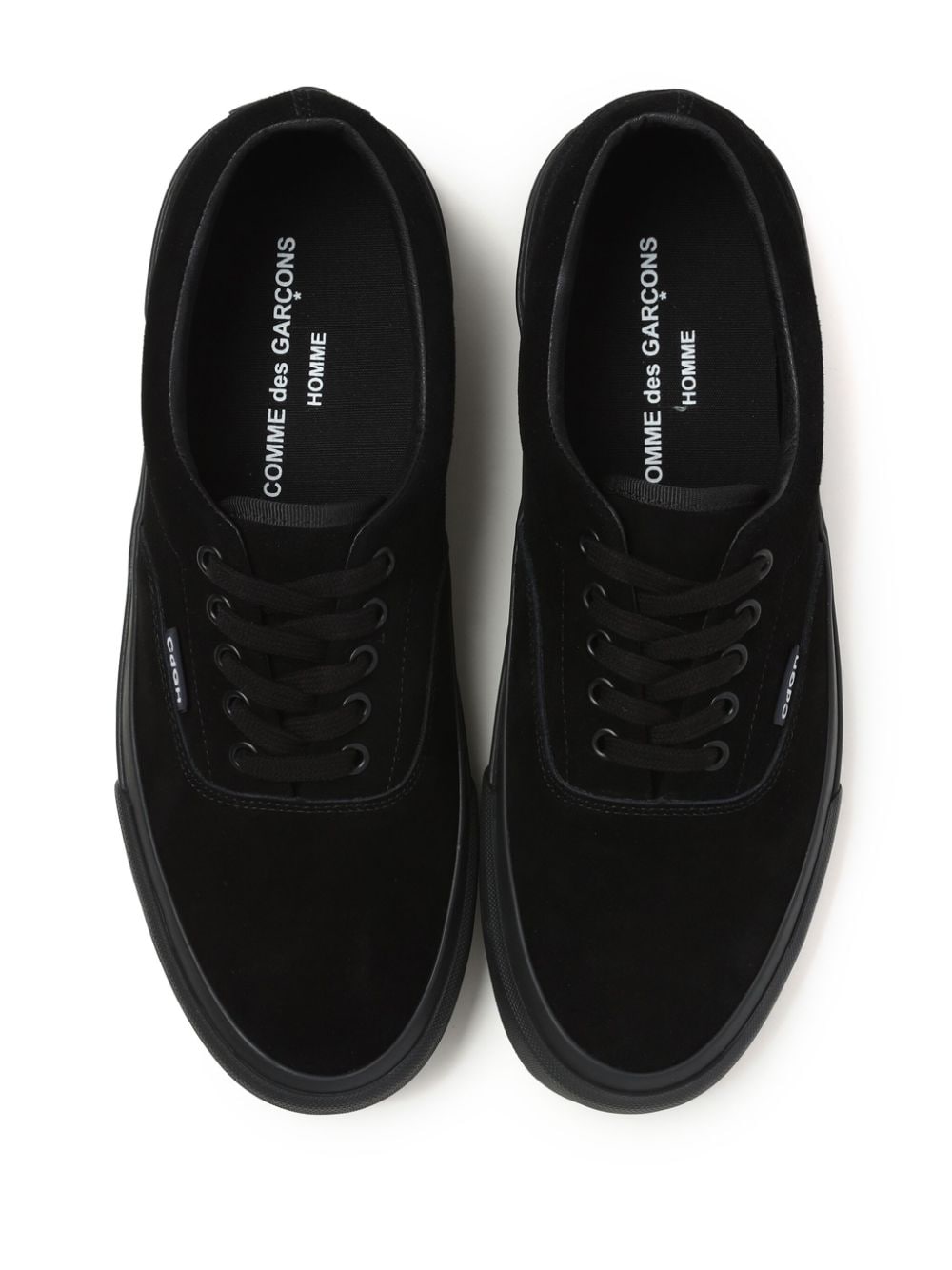 Shop Comme Des Garçons Homme Deux Logo-embossed Suede Sneakers In Black
