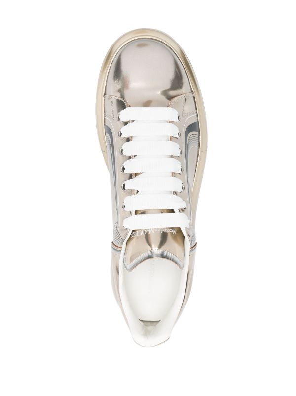 Alexander McQueen Oversized metallic-effect Sneakers - Farfetch