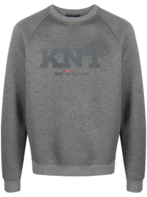 Kiton logo print raglan sleeve Sweatshirt Farfetch