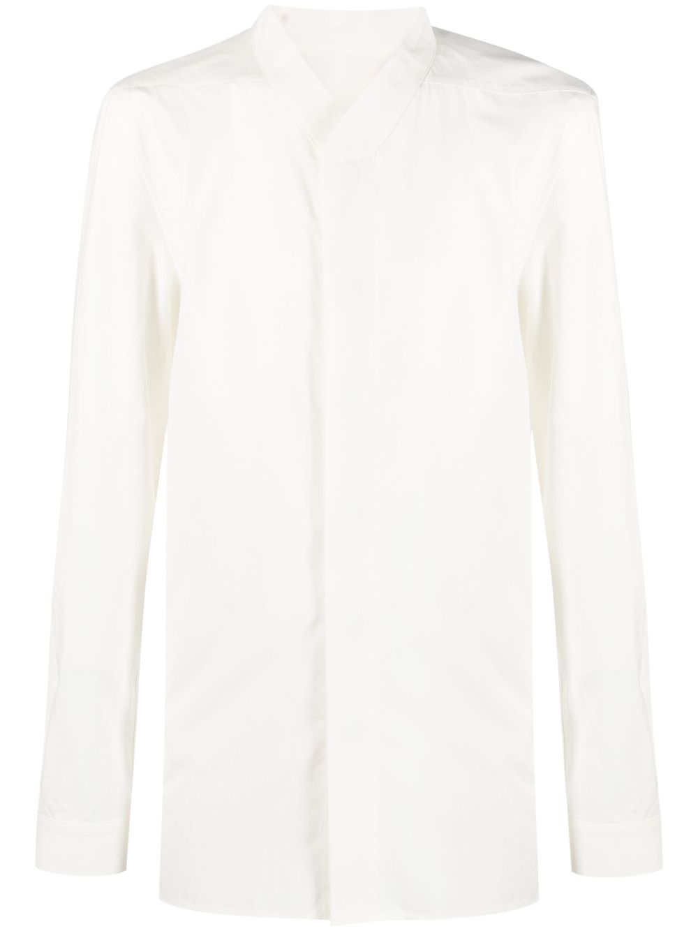 Rick Owens concealed-fastening V-neck shirt - White