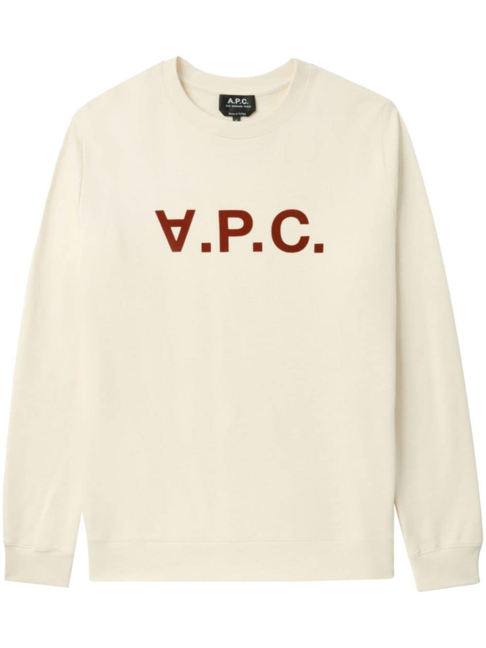 Shop Apc V.p.c. Logo-print Cotton Sweatshirt In White