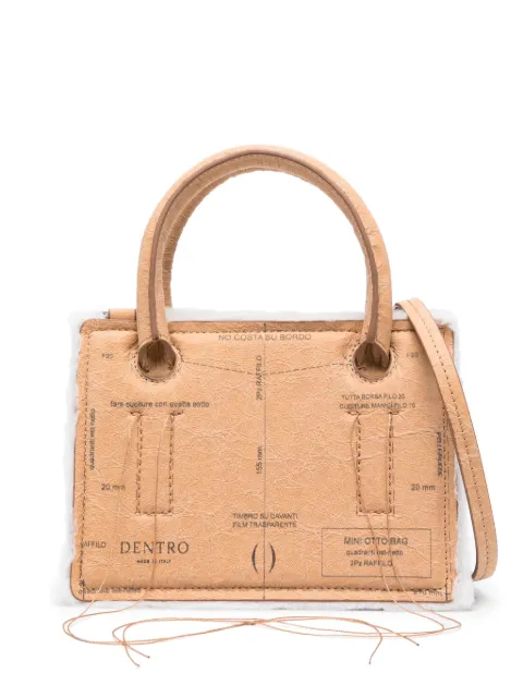 DENTRO mini Otto Paper leather tote bag