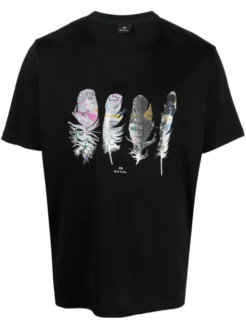 PS Paul Smith feather-print organic cotton T-shirt