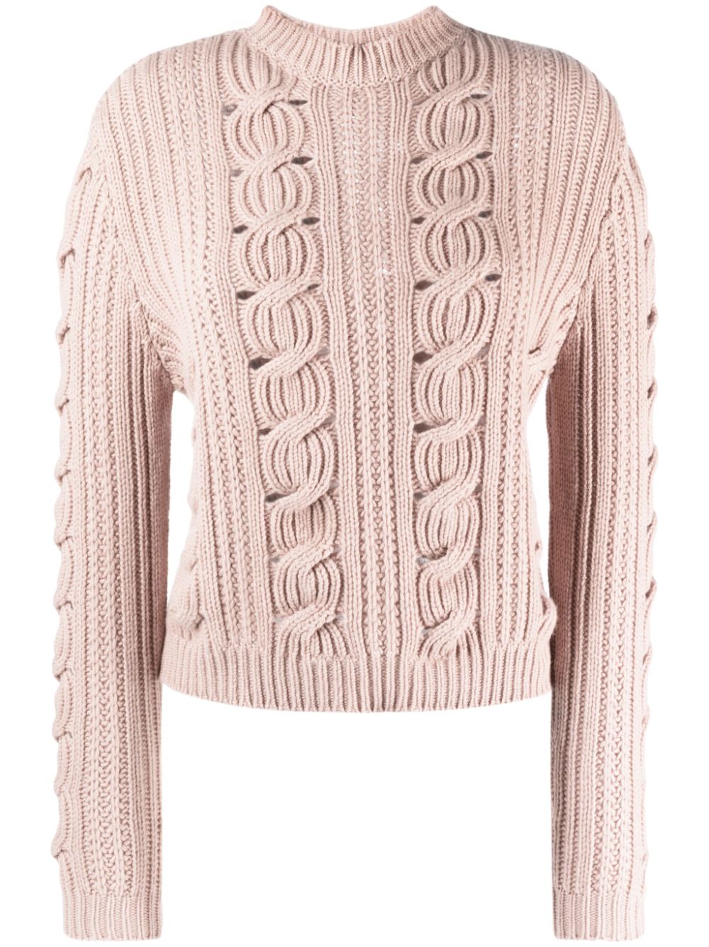 Image 1 of Lorena Antoniazzi cable-knit long-sleeved jumper