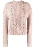 Lorena Antoniazzi cable-knit long-sleeved jumper - Pink