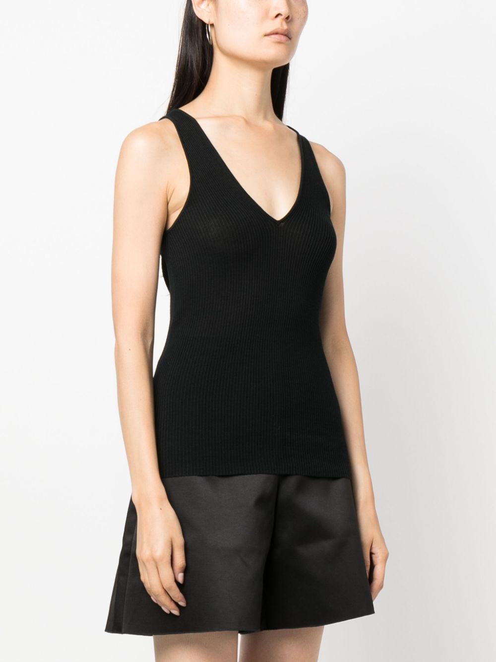 Shop By Malene Birger Rory Ribbed-knit Tank Top In Black