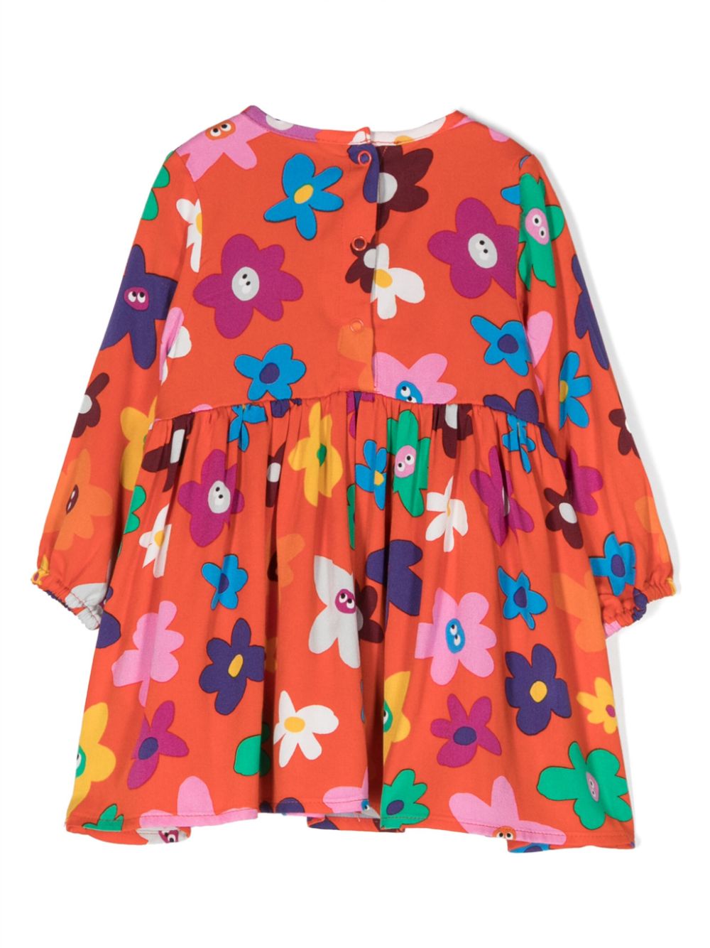 Stella McCartney Kids Smiley Flower-print flared dress - Rood