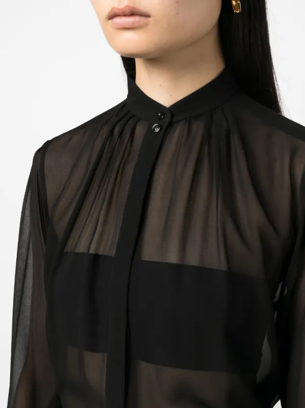 Silk top sheer blouse