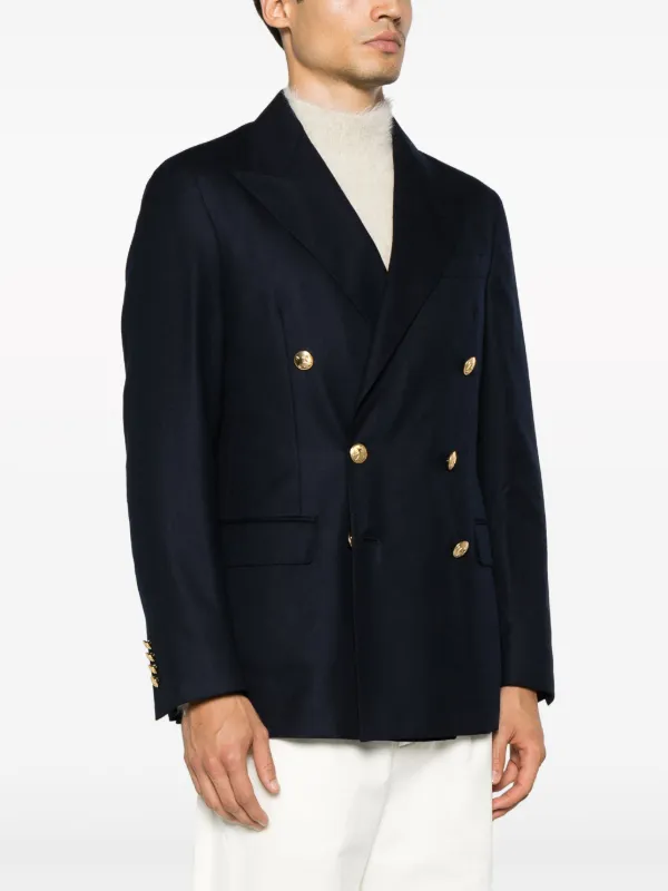 Polo Ralph Lauren double breast Wool Blazer Blue FARFETCH TR