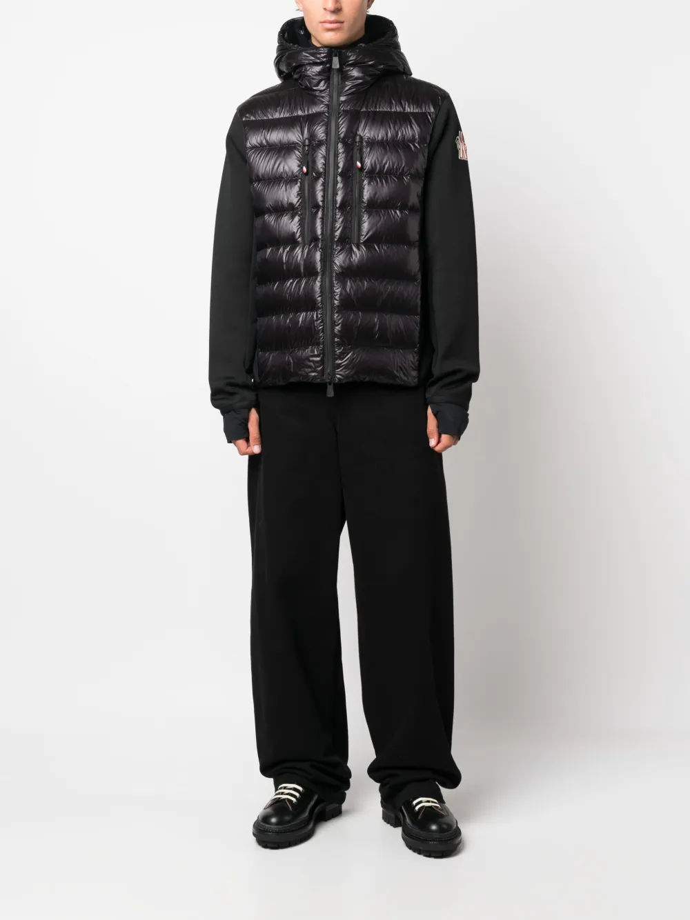 Moncler Grenoble padded hooded jacket - Zwart