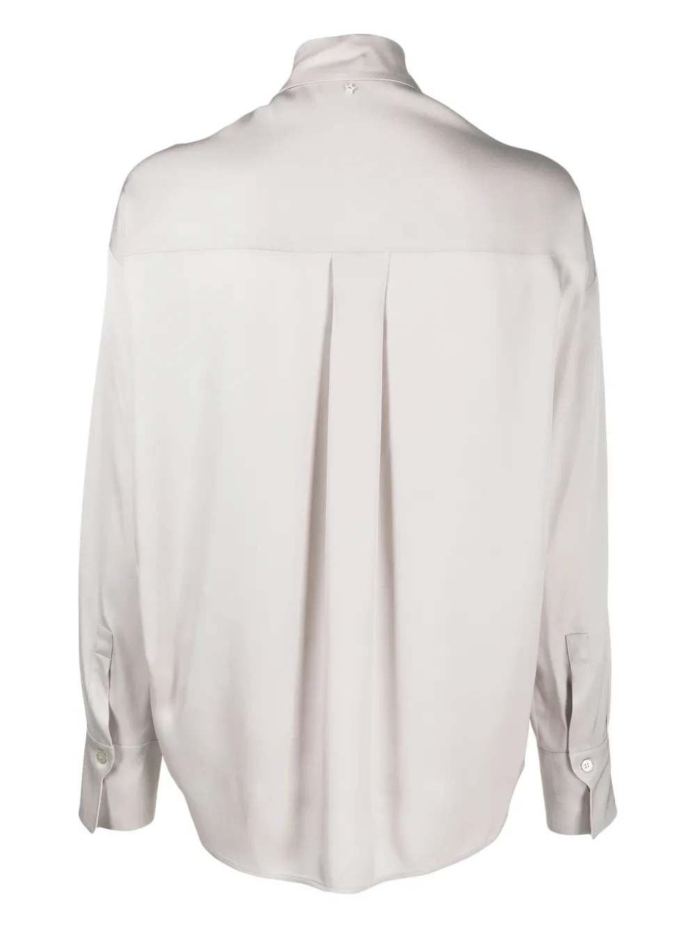 Shop Lorena Antoniazzi Luna Spread-collar Button-up Shirt In Grey