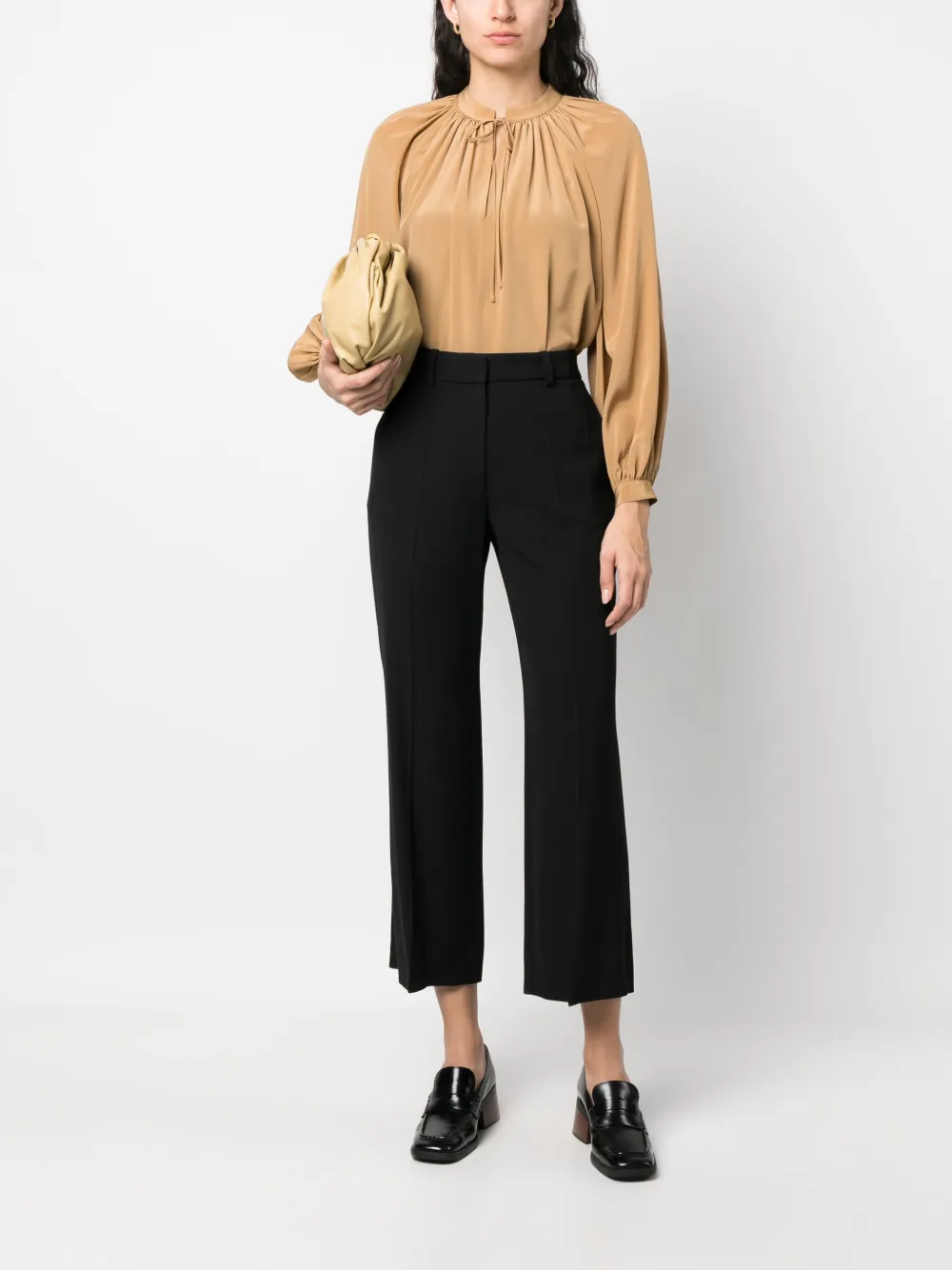 JOSEPH tie-fastening silk blouse - Bruin