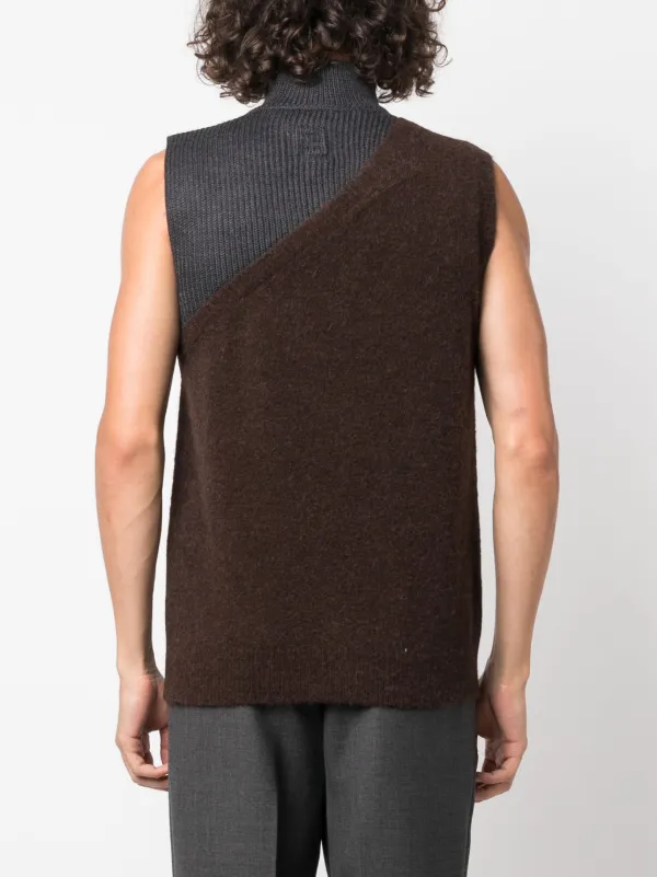 FENDI コントラストパネル ニットベスト | グレー | FARFETCH JP
