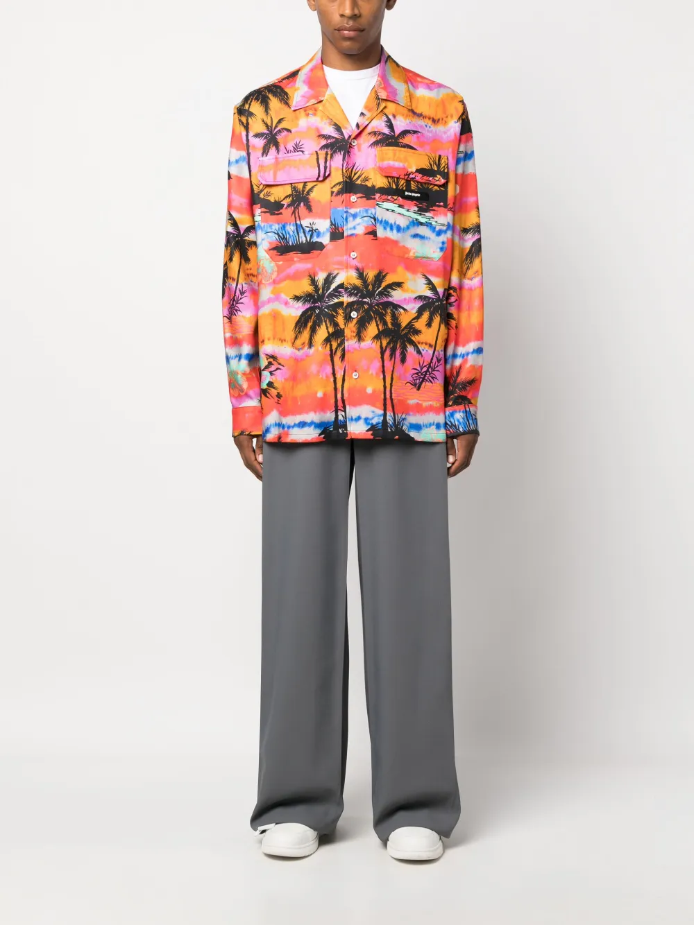 Palm Angels Psychedelic Palms-print shirt - Roze