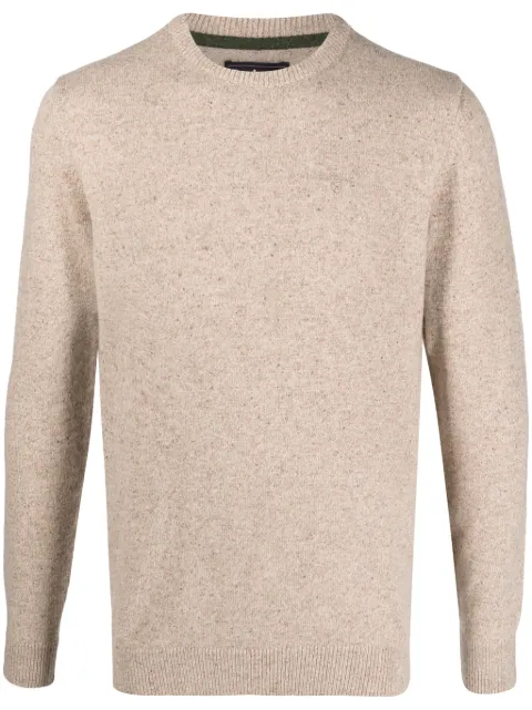 Barbour mélange-effect crew-neck jumper